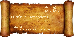 Dudás Bernadett névjegykártya