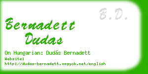bernadett dudas business card