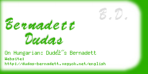 bernadett dudas business card